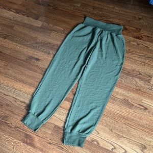 Olive Green Satin Joggers